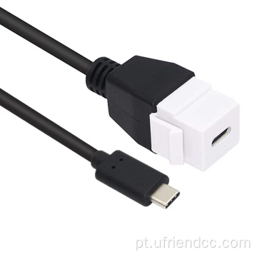 Adaptador de inserção de montagem do painel USB-3.1 masculino para fêmea